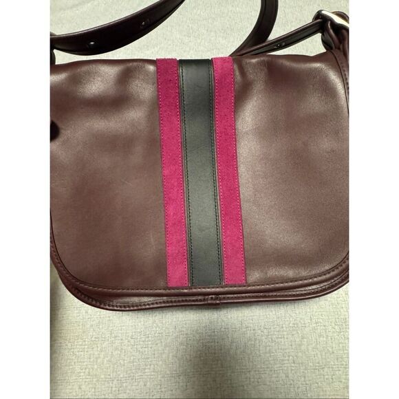 Coach 75th anniversary stripe Patricia leather saddle purse - EUC - Picture 4 of 14